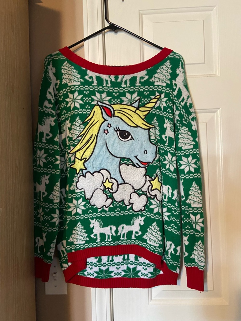 Green Unicorn Graphic Holiday Sweater